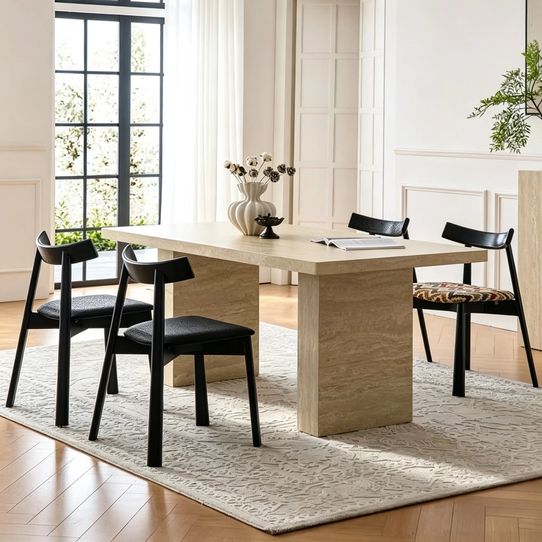 Puwabi KY044 Crescent Back Tech Leather Ash Dining Chair | Contract Furniture MOQ 50