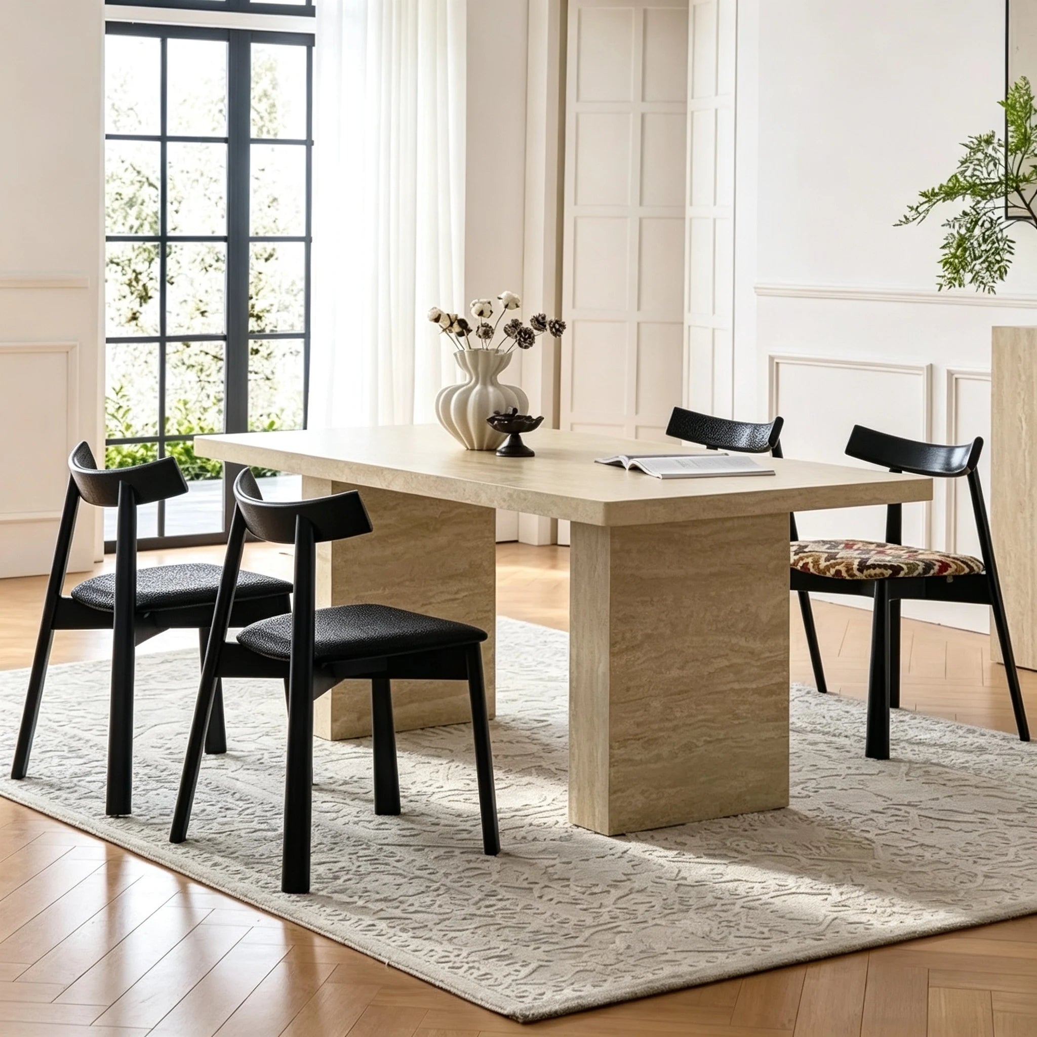 Puwabi KY044 Crescent Back Tech Leather Ash Dining Chair | Contract Furniture MOQ 50