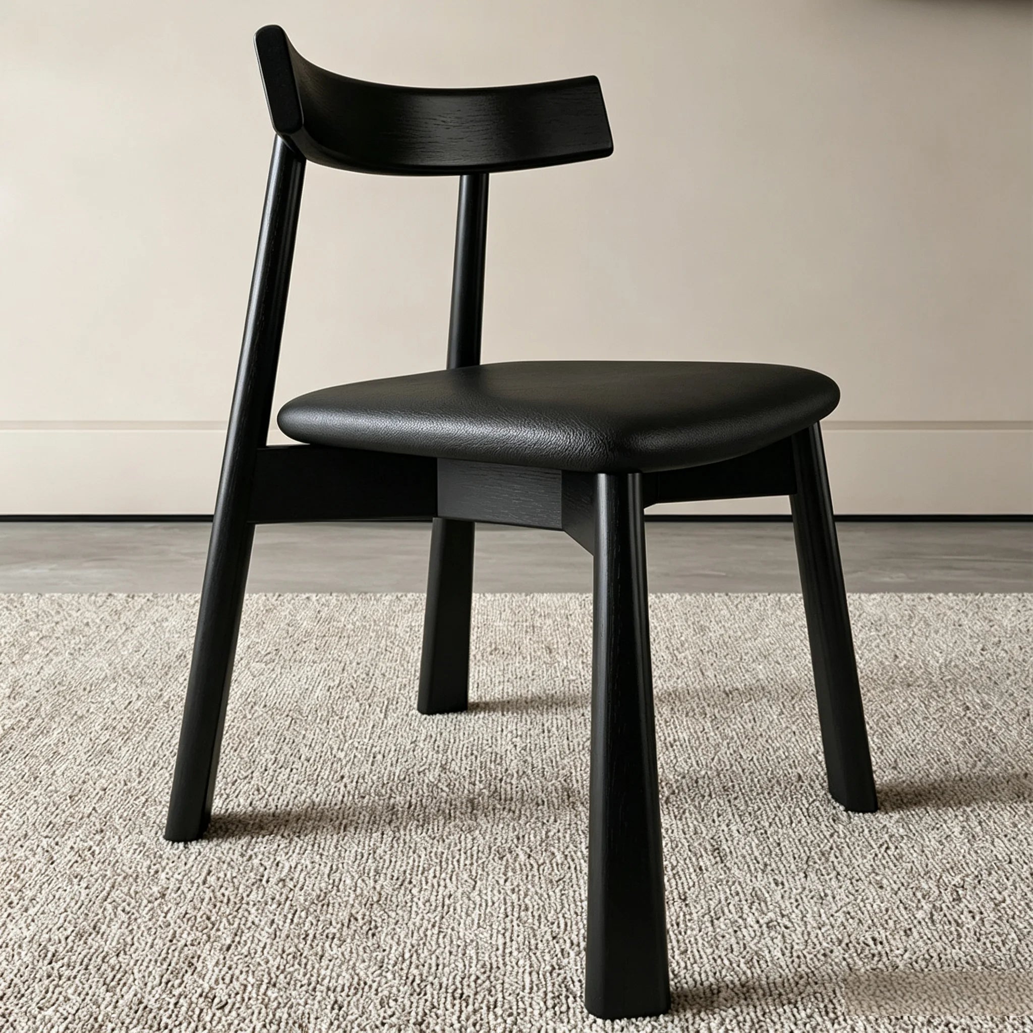 Puwabi KY044 Crescent Back Tech Leather Ash Dining Chair | Contract Furniture MOQ 50
