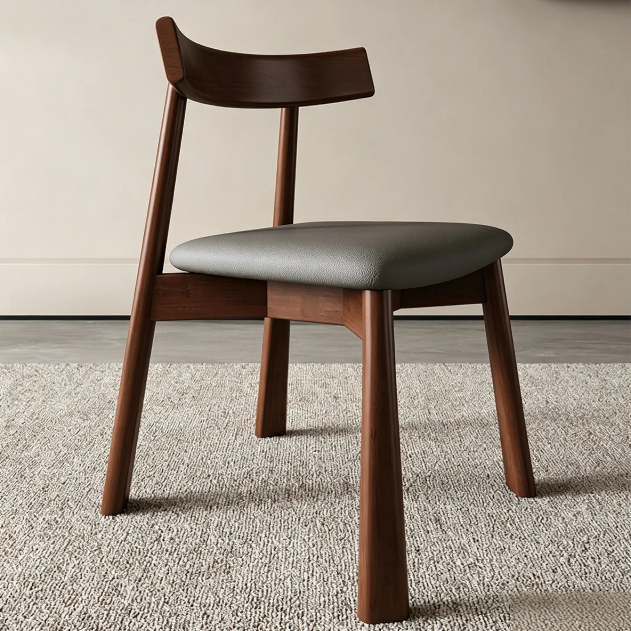 Puwabi KY044 Crescent Back Tech Leather Ash Dining Chair | Contract Furniture MOQ 50