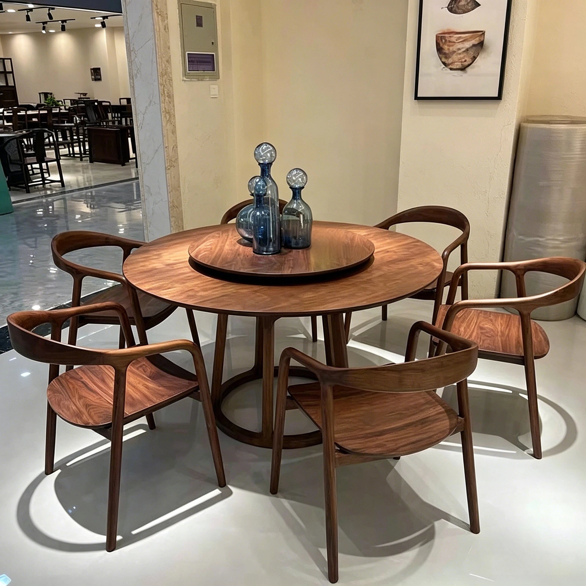 Puwabi KY086 Sculptural Walnut-Finished Ash Wood Dining Chair | Contract Furniture MOQ 50