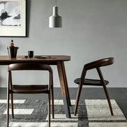 Puwabi KY086 Sculptural Walnut-Finished Ash Wood Dining Chair | Contract Furniture MOQ 50