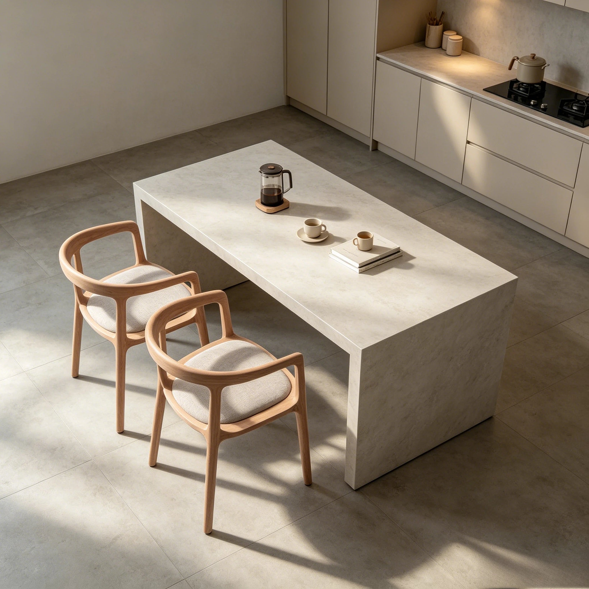 Puwabi KY165 Minimalist Semi-Enveloping Ash Dining Chair | Contract Furniture MOQ 50