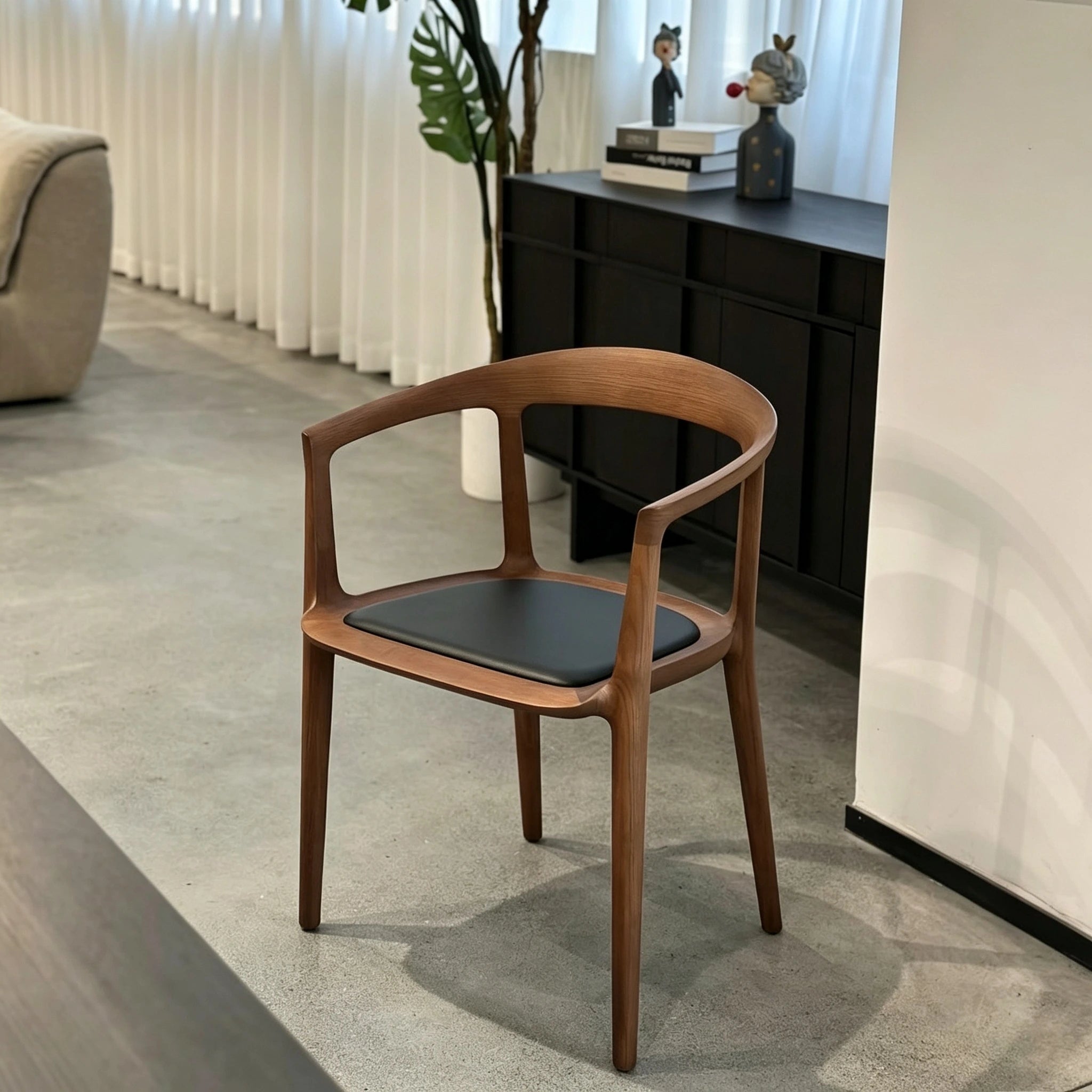 Puwabi KY165 Minimalist Semi-Enveloping Ash Dining Chair | Contract Furniture MOQ 50