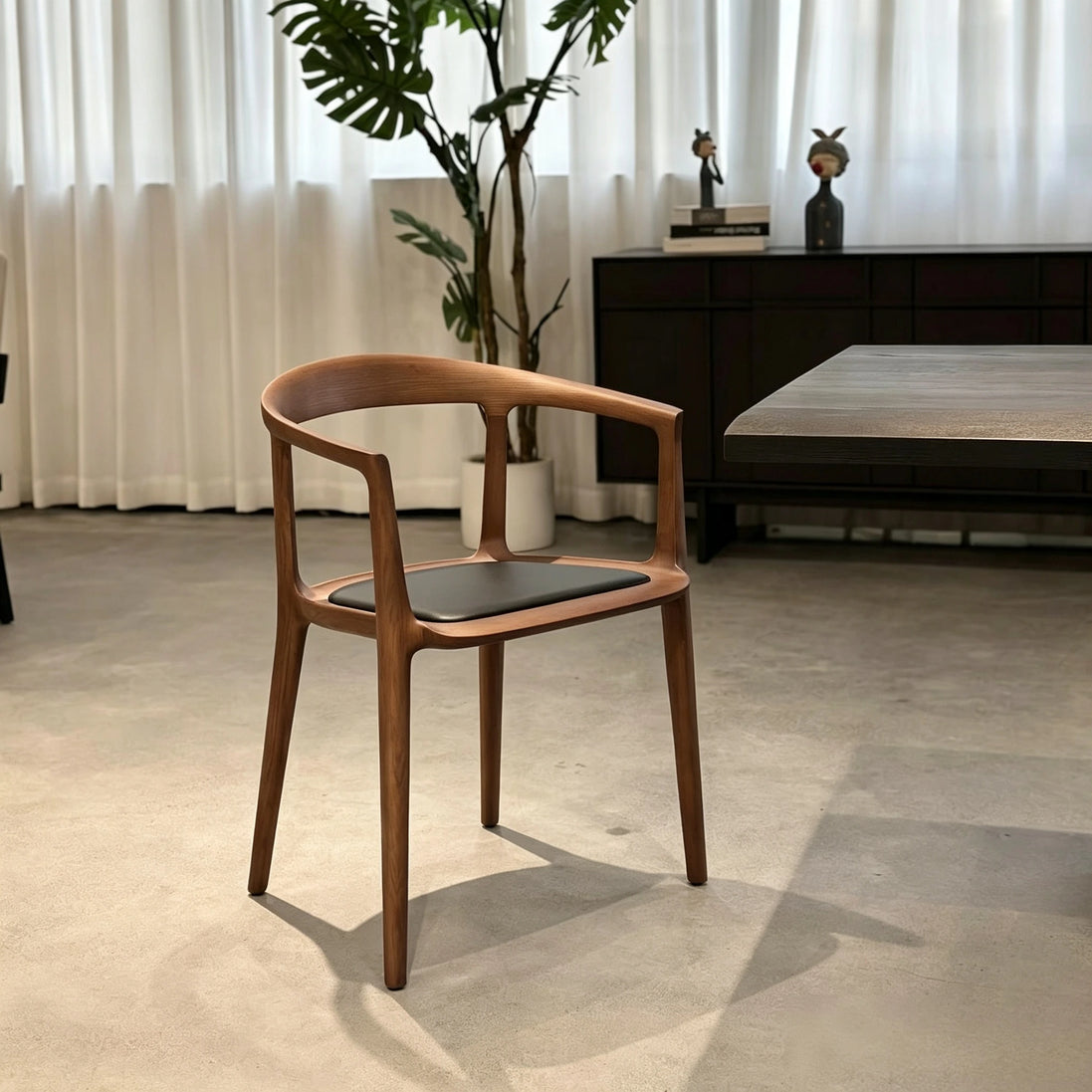 Puwabi KY165 Minimalist Semi-Enveloping Ash Dining Chair | Contract Furniture MOQ 50