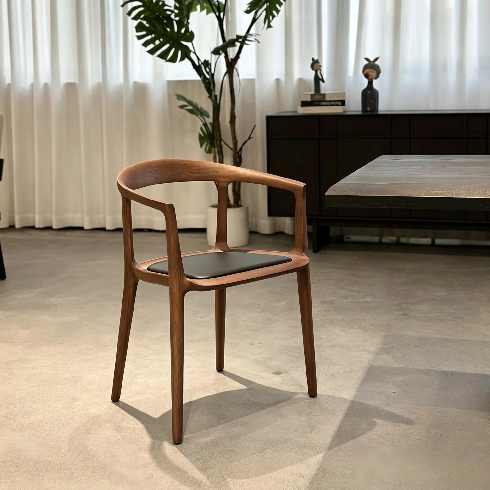 Puwabi KY165 Minimalist Semi-Enveloping Ash Dining Chair | Contract Furniture MOQ 50