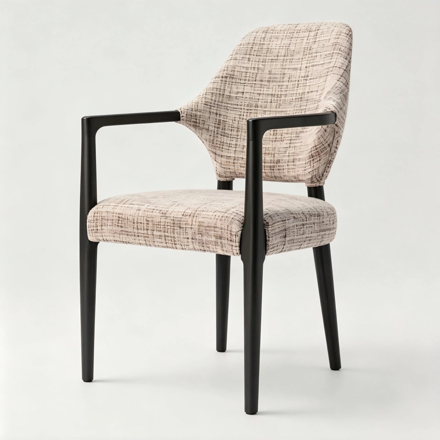 Puwabi KY168 Geometric Armrest Black Ash Dining Chair | Contract Furniture MOQ 50