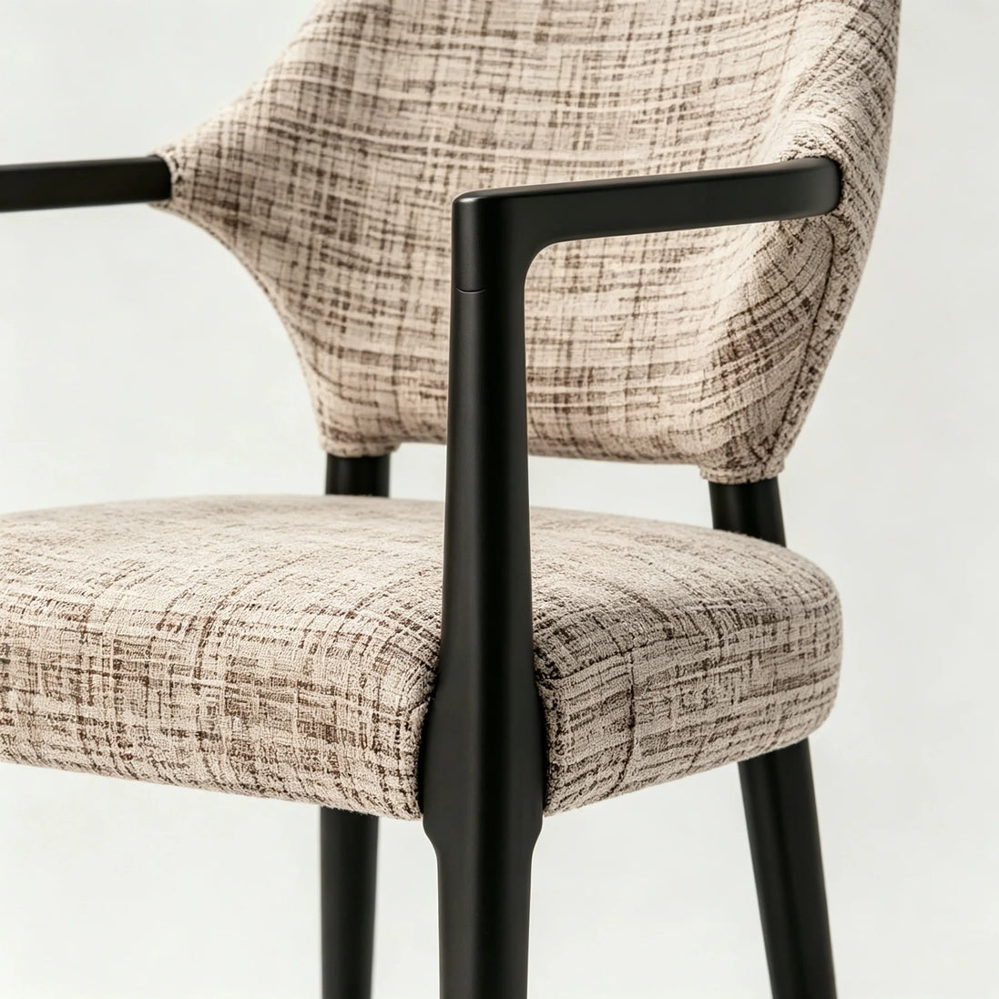 Puwabi KY168 Geometric Armrest Black Ash Dining Chair | Contract Furniture MOQ 50