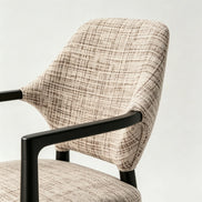 Puwabi KY168 Geometric Armrest Black Ash Dining Chair | Contract Furniture MOQ 50