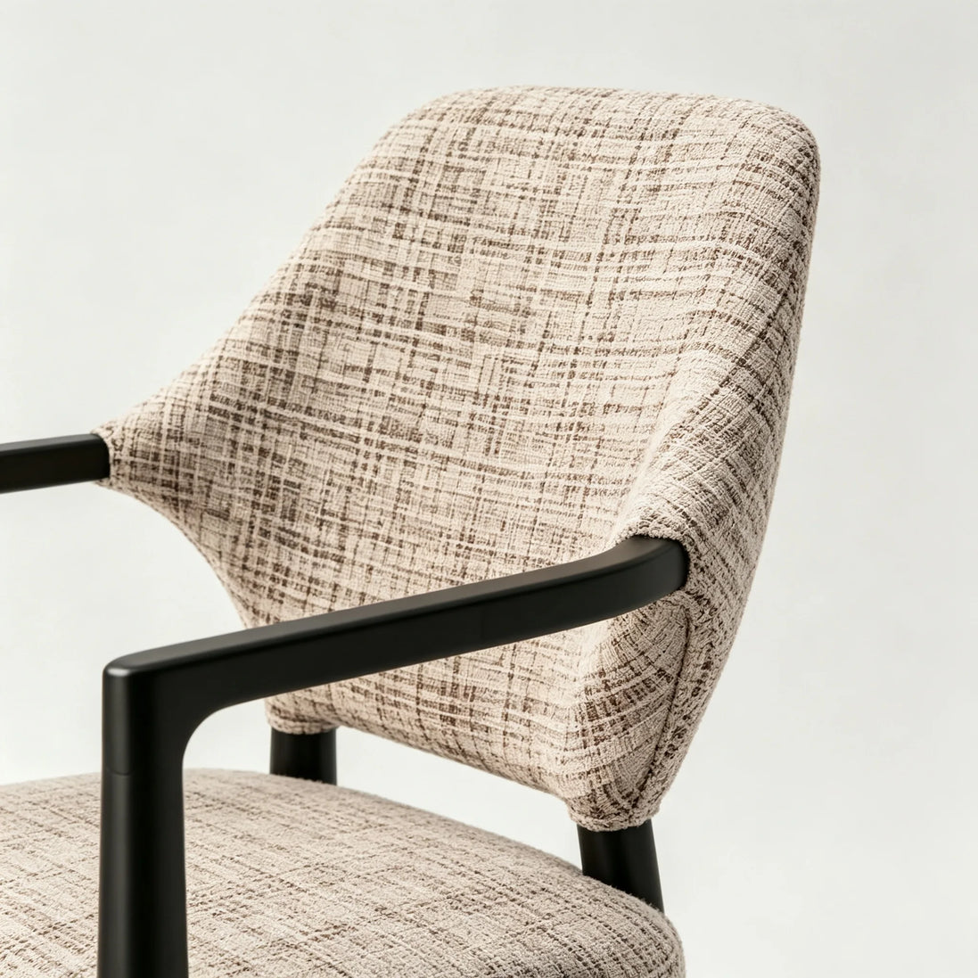 Puwabi KY168 Geometric Armrest Black Ash Dining Chair | Contract Furniture MOQ 50