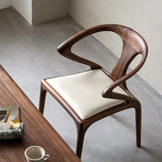 Puwabi KY176 Fluid Architectural Black Walnut-Finished Ash Dining Chair | Contract Furniture MOQ 50