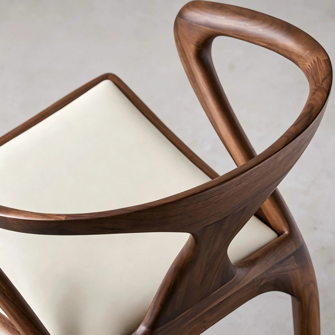 Puwabi KY176 Fluid Architectural Black Walnut-Finished Ash Dining Chair | Contract Furniture MOQ 50