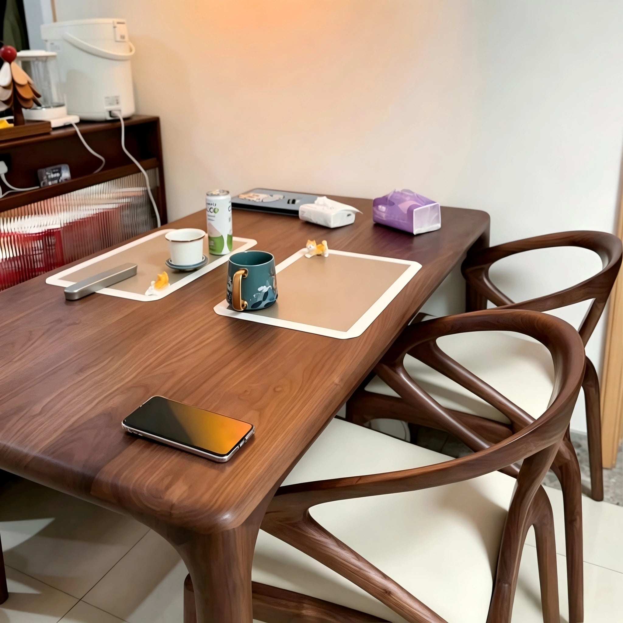 Puwabi KY176 Fluid Architectural Black Walnut-Finished Ash Dining Chair | Contract Furniture MOQ 50