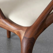 Puwabi KY176 Fluid Architectural Black Walnut-Finished Ash Dining Chair | Contract Furniture MOQ 50