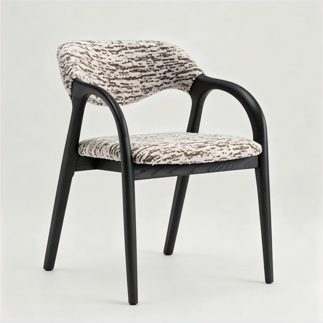 Puwabi KY177 Textured Fabric Black Ash Dining Chair | Contract Furniture MOQ 50