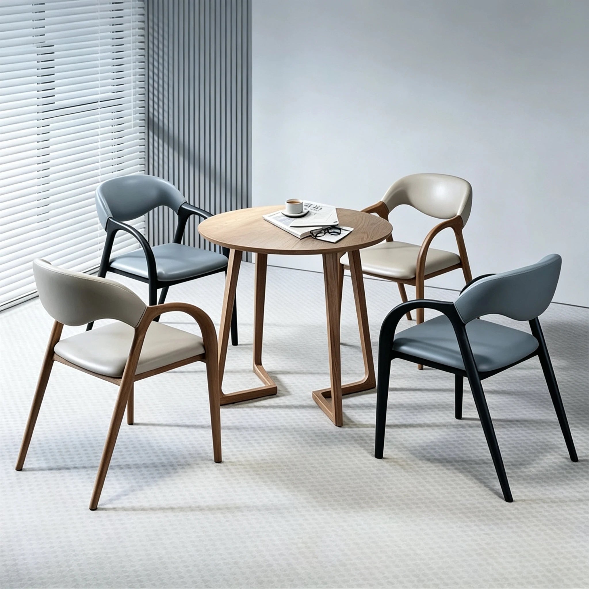 Puwabi KY177 Textured Fabric Black Ash Dining Chair | Contract Furniture MOQ 50