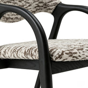 Puwabi KY177 Textured Fabric Black Ash Dining Chair | Contract Furniture MOQ 50