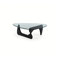 Puwabi LA326 Asymmetrical Wood Base Glass Coffee Table | Hospitality Furniture MOQ 30
