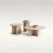 Puwabi LA391 Travertine Nesting Coffee Table Set | Hospitality Furniture MOQ 30