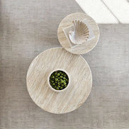 Puwabi LA391 Travertine Nesting Coffee Table Set | Hospitality Furniture MOQ 30