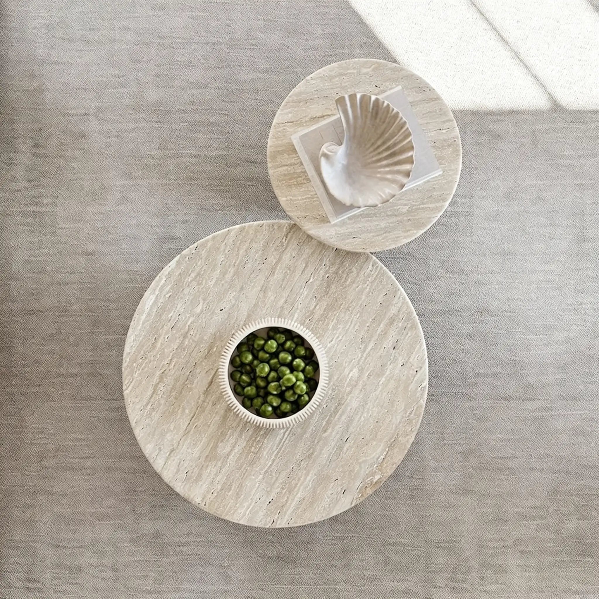 Puwabi LA391 Travertine Nesting Coffee Table Set | Hospitality Furniture MOQ 30