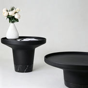 Puwabi LA503 Carbon Steel & Marble Nesting Table Set (2-Piece) | Hospitality Furniture MOQ 30