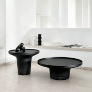 Puwabi LA503 Carbon Steel & Marble Nesting Table Set (2-Piece) | Hospitality Furniture MOQ 30
