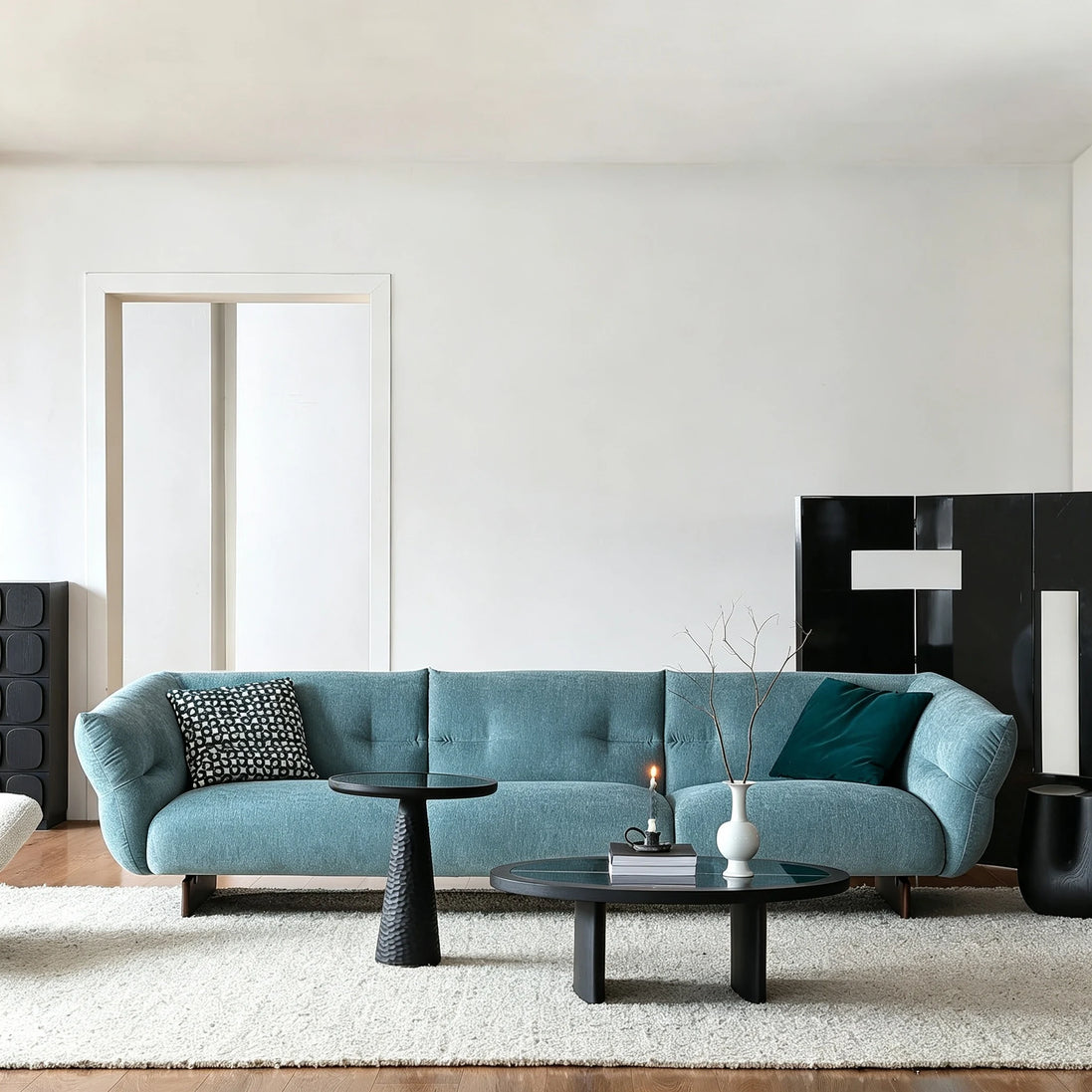 Puwabi LA720 Architectural Black & Gold Marble Coffee Table | Contract Furniture MOQ 30