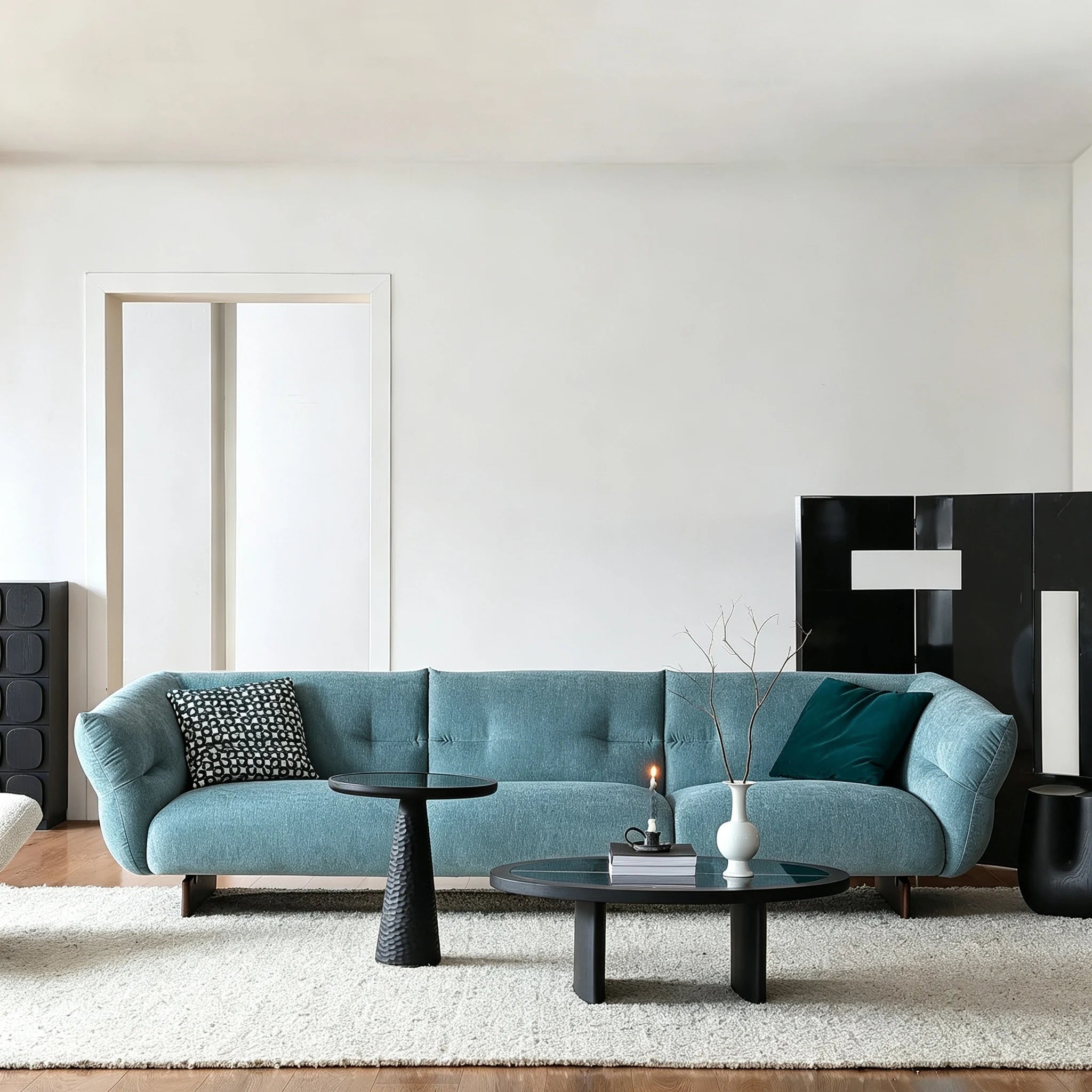 Puwabi LA720 Architectural Black & Gold Marble Coffee Table | Contract Furniture MOQ 30