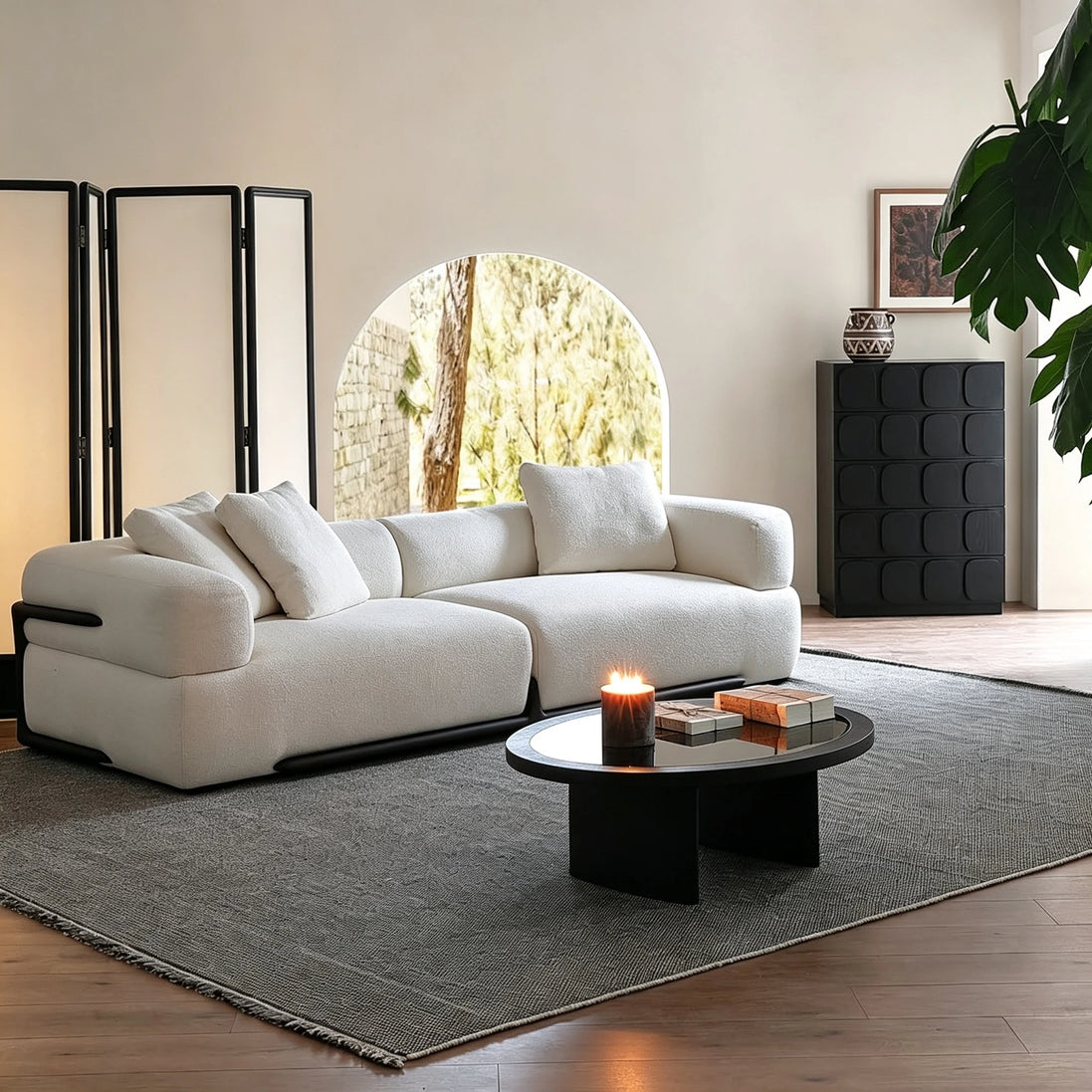 Puwabi LA720 Architectural Black & Gold Marble Coffee Table | Contract Furniture MOQ 30