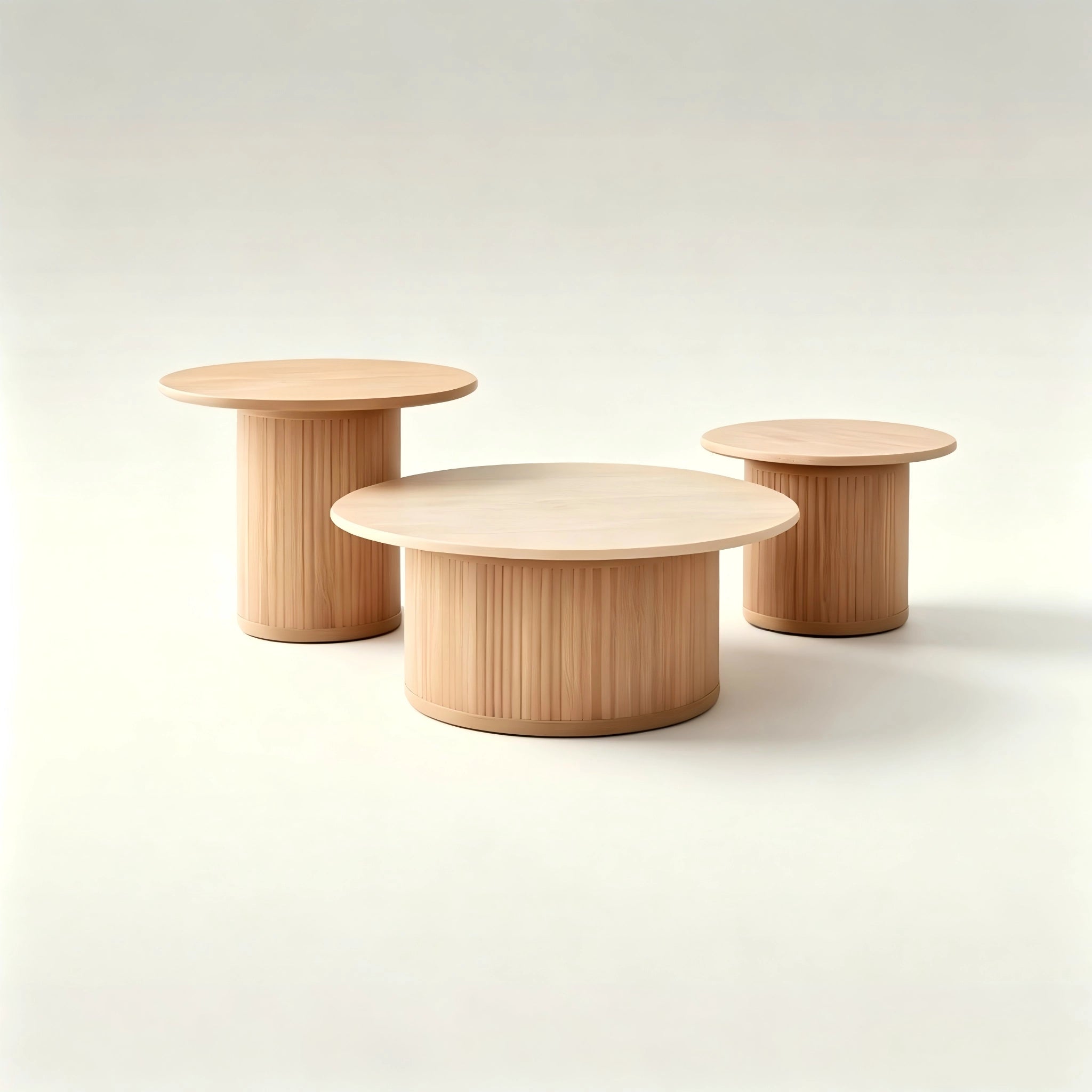 Puwabi LA726 Staggered Ash and Marble Coffee Table Set | Contract Furniture MOQ 30