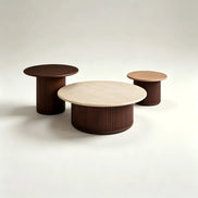 Puwabi LA726 Staggered Ash and Marble Coffee Table Set | Contract Furniture MOQ 30