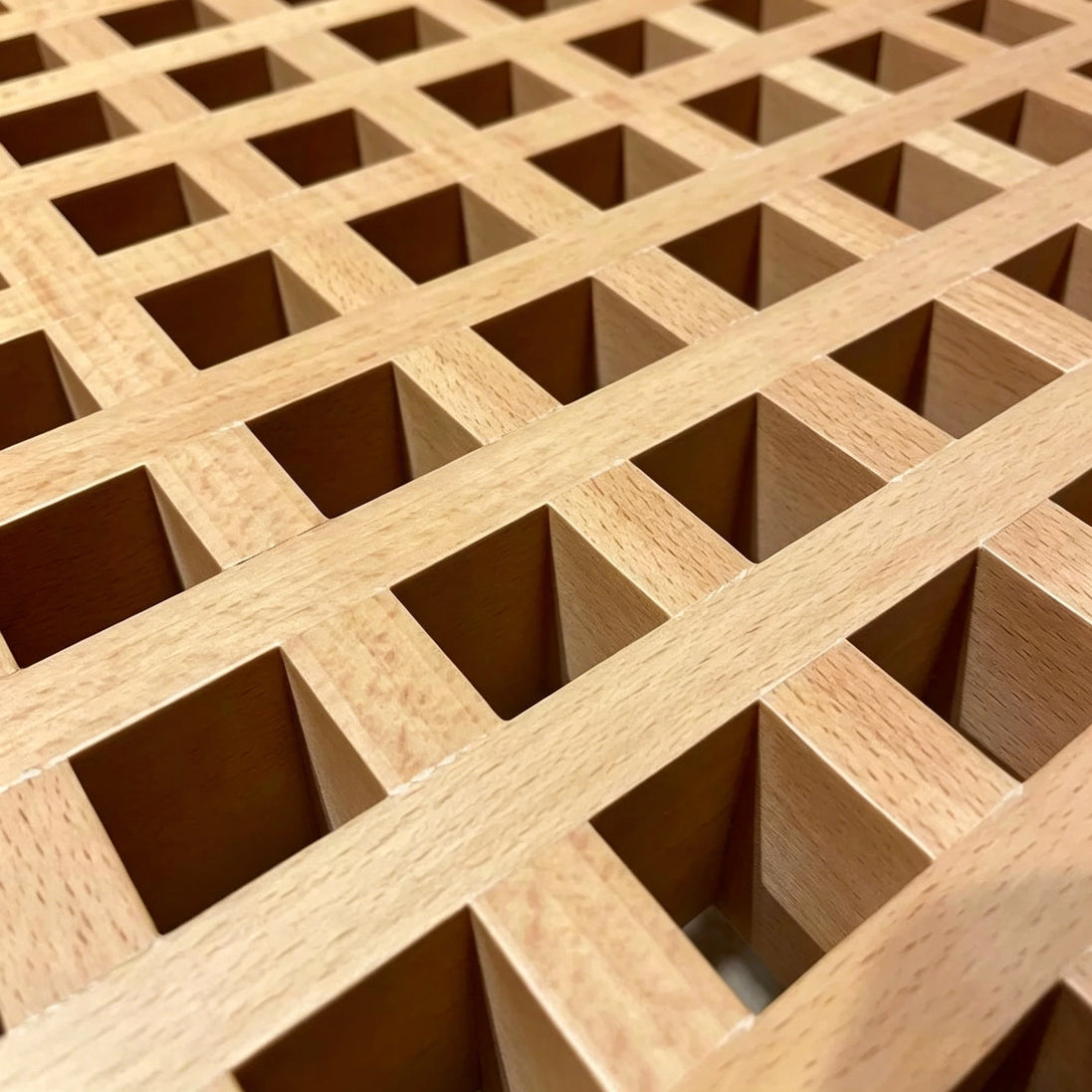 Puwabi LA734 Waffle Grid Wood Coffee Table | Hospitality Furniture MOQ 30