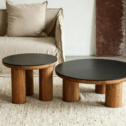 Puwabi LA738 Distressed Two-Tone Wood Coffee Table Set | Hospitality Furniture MOQ 30