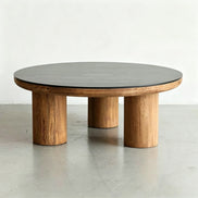 Puwabi LA738 Distressed Two-Tone Wood Coffee Table Set | Hospitality Furniture MOQ 30