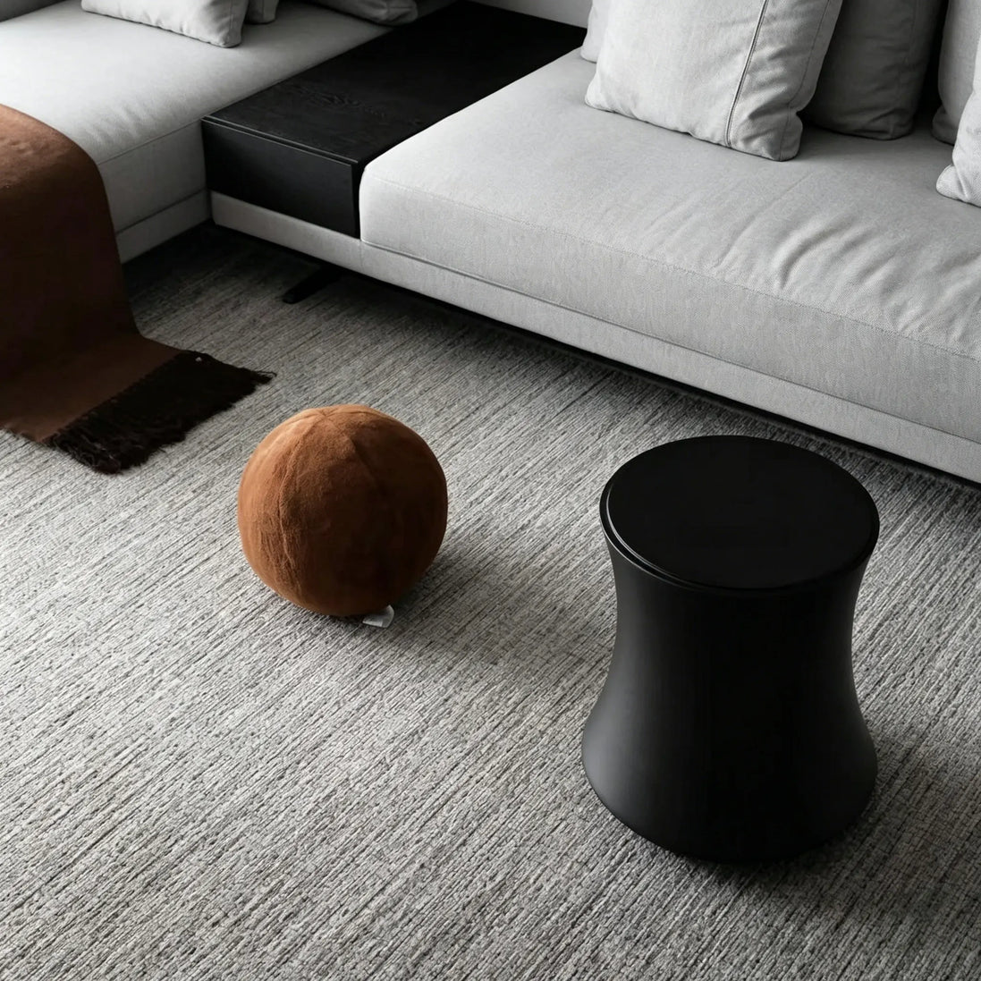 Puwabi LC308 Matte Black Hourglass Side Table | Contract Hospitality Furniture MOQ 30