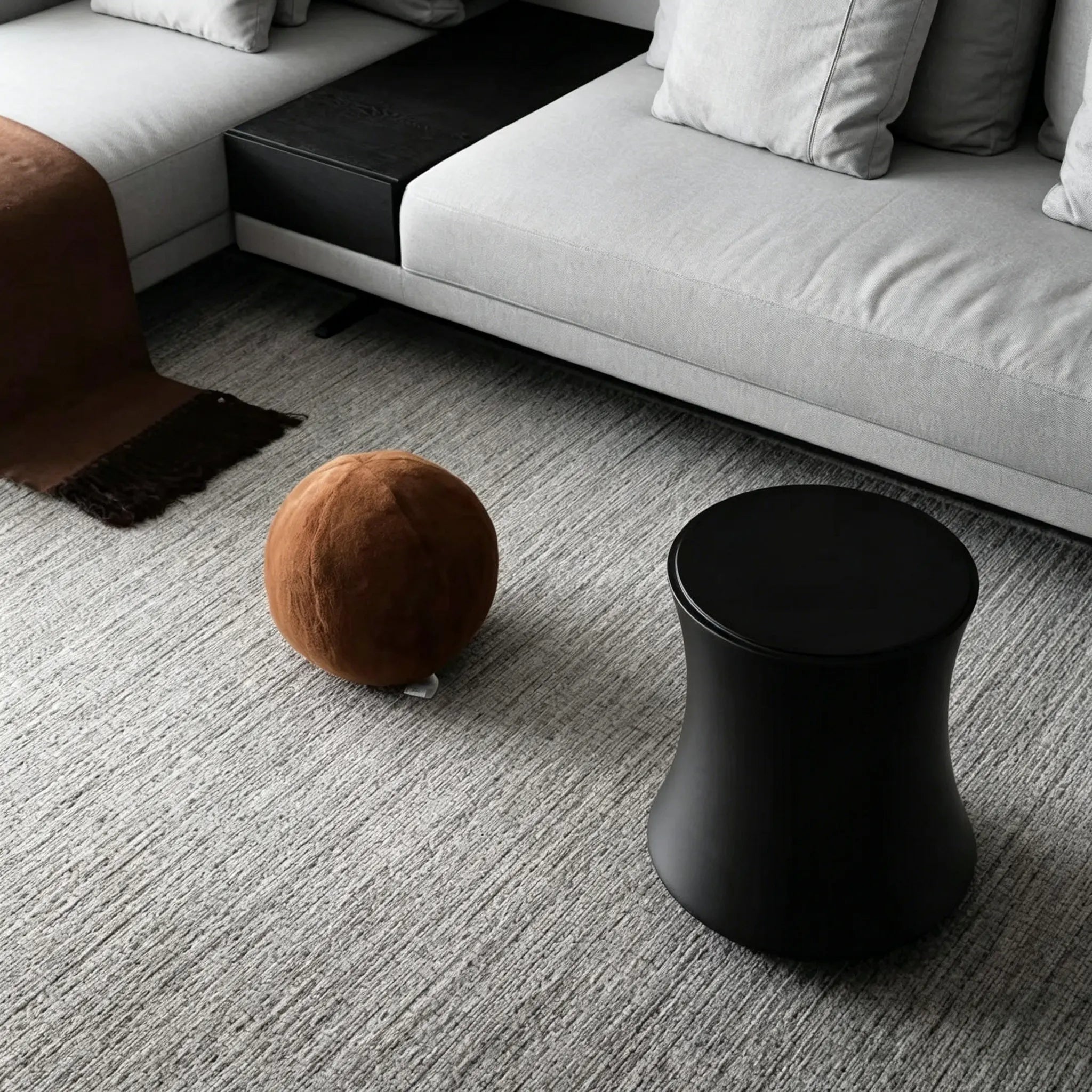 Puwabi LC308 Matte Black Hourglass Side Table | Contract Hospitality Furniture MOQ 30