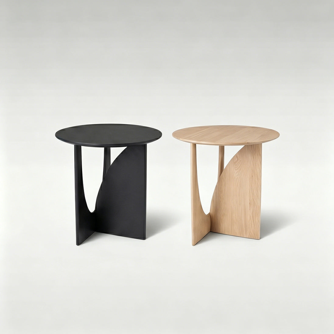 Puwabi LC311 Intersecting Solid Oak Side Table Set | Contract Furniture MOQ 30 Sets