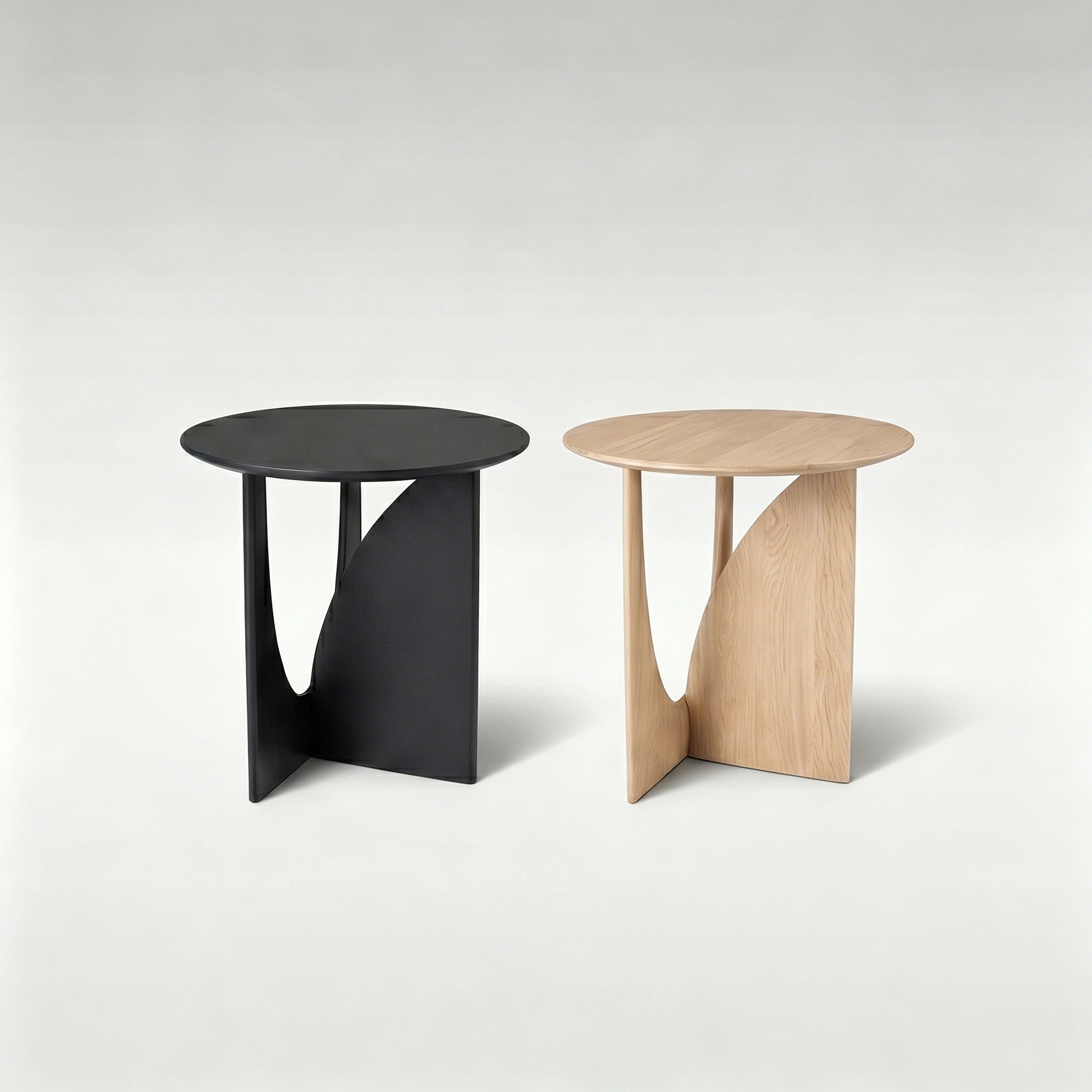 Puwabi LC311 Intersecting Solid Oak Side Table Set | Contract Furniture MOQ 30 Sets
