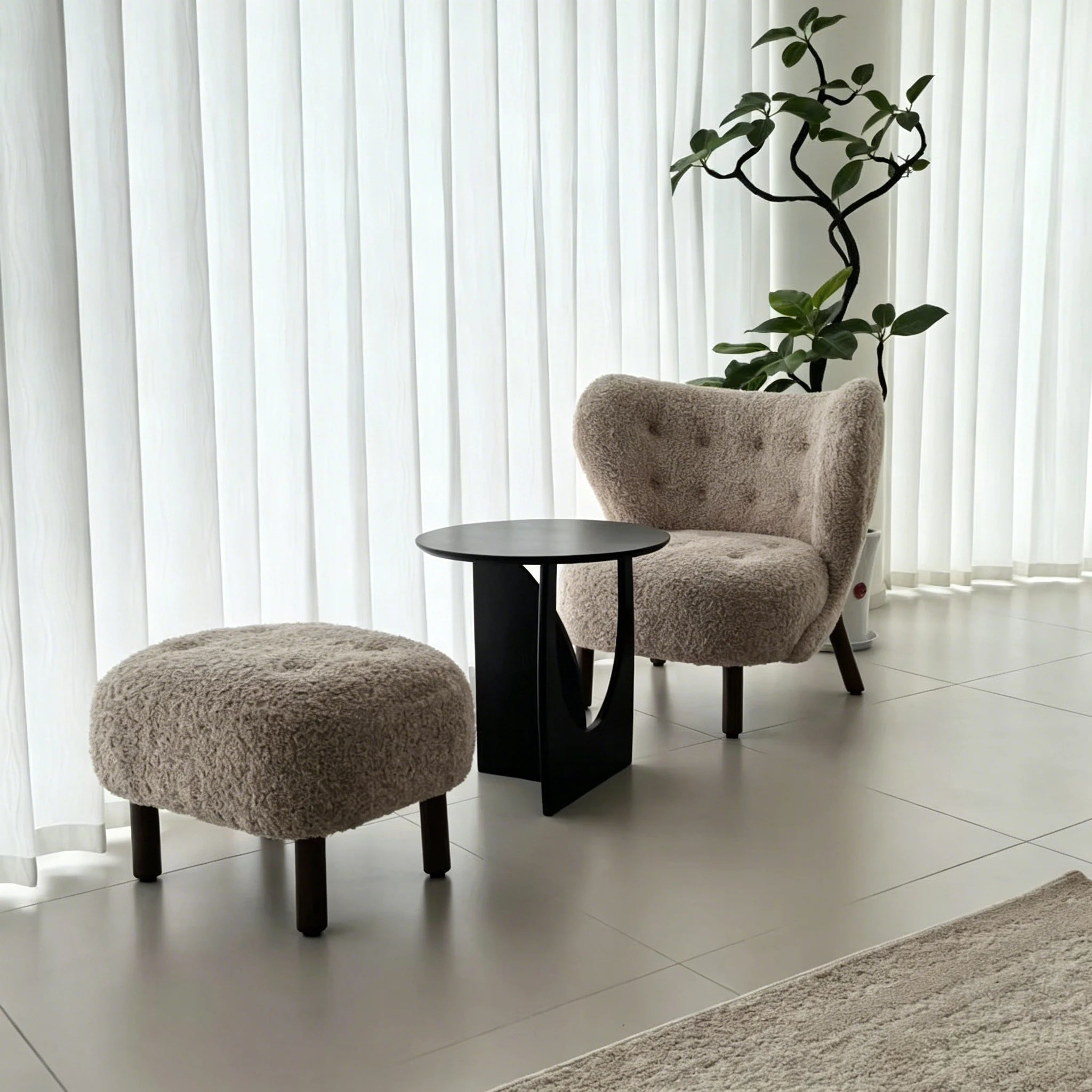 Puwabi LC311 Intersecting Solid Oak Side Table Set | Contract Furniture MOQ 30 Sets