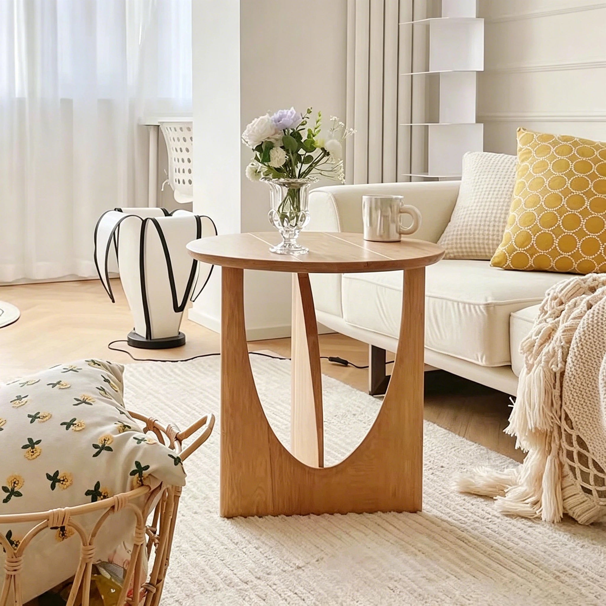 Puwabi LC311 Intersecting Solid Oak Side Table Set | Contract Furniture MOQ 30 Sets