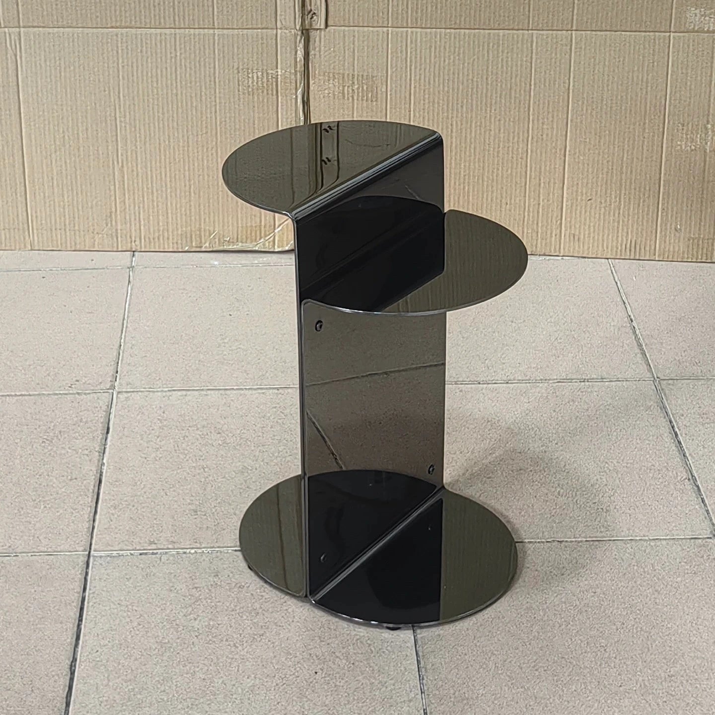 Puwabi LC341 Polished Stainless Steel Folded Side Table | Contract Hospitality Furniture MOQ 30