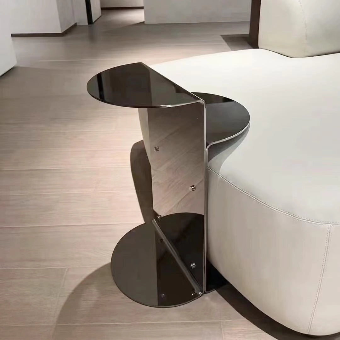 Puwabi LC341 Polished Stainless Steel Folded Side Table | Contract Hospitality Furniture MOQ 30