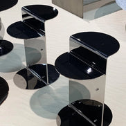 Puwabi LC341 Polished Stainless Steel Folded Side Table | Contract Hospitality Furniture MOQ 30