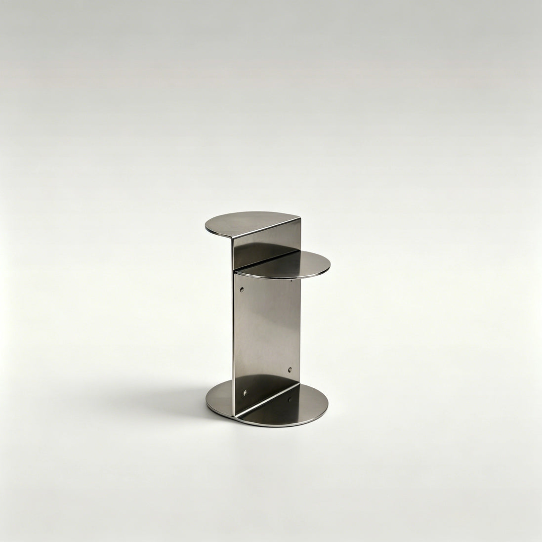Puwabi LC341 Polished Stainless Steel Folded Side Table | Contract Hospitality Furniture MOQ 30