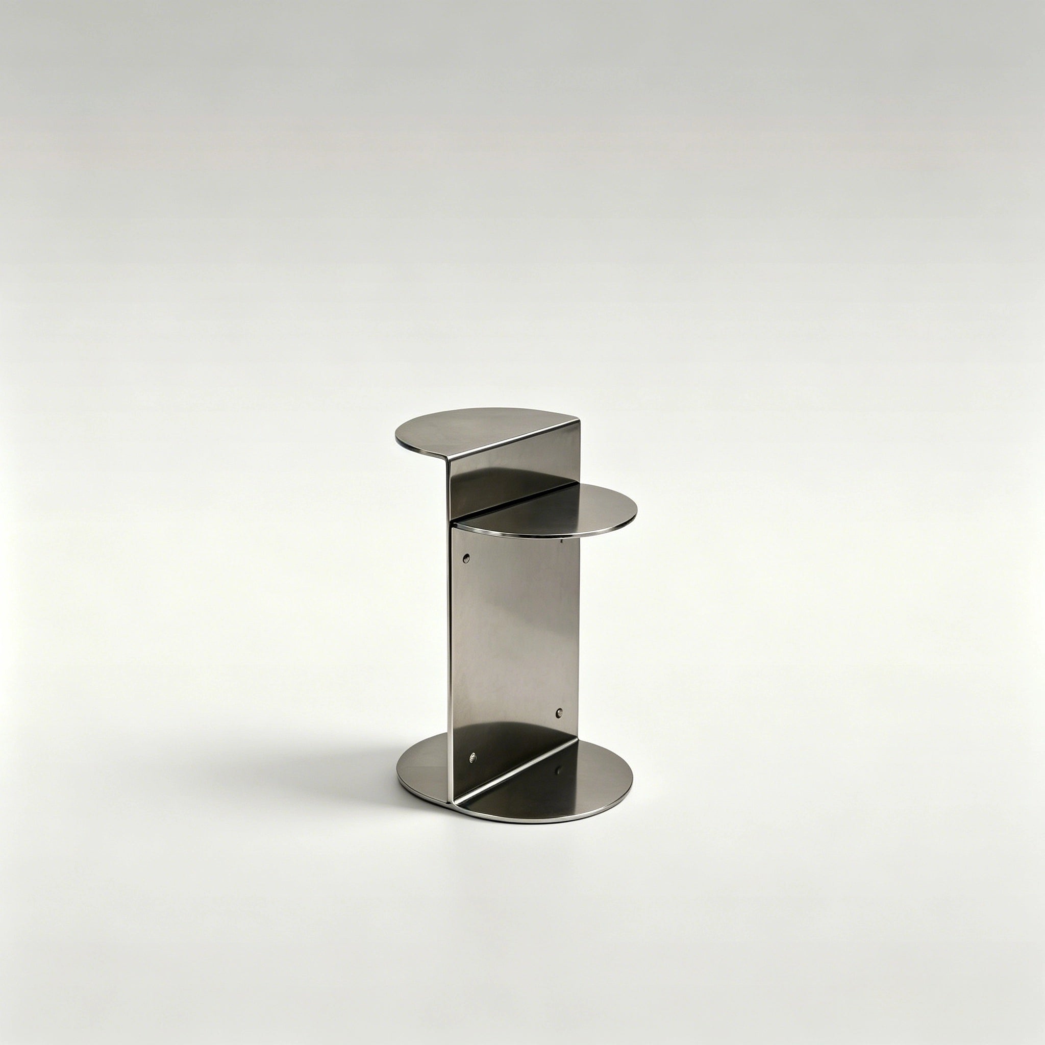 Puwabi LC341 Polished Stainless Steel Folded Side Table | Contract Hospitality Furniture MOQ 30