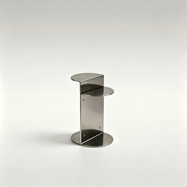 Puwabi LC341 Polished Stainless Steel Folded Side Table | Contract Hospitality Furniture MOQ 30