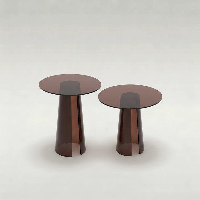 Puwabi LC361 Sculptural Tinted Acrylic Side Table Set | Contract Hospitality Furniture MOQ 30 Sets