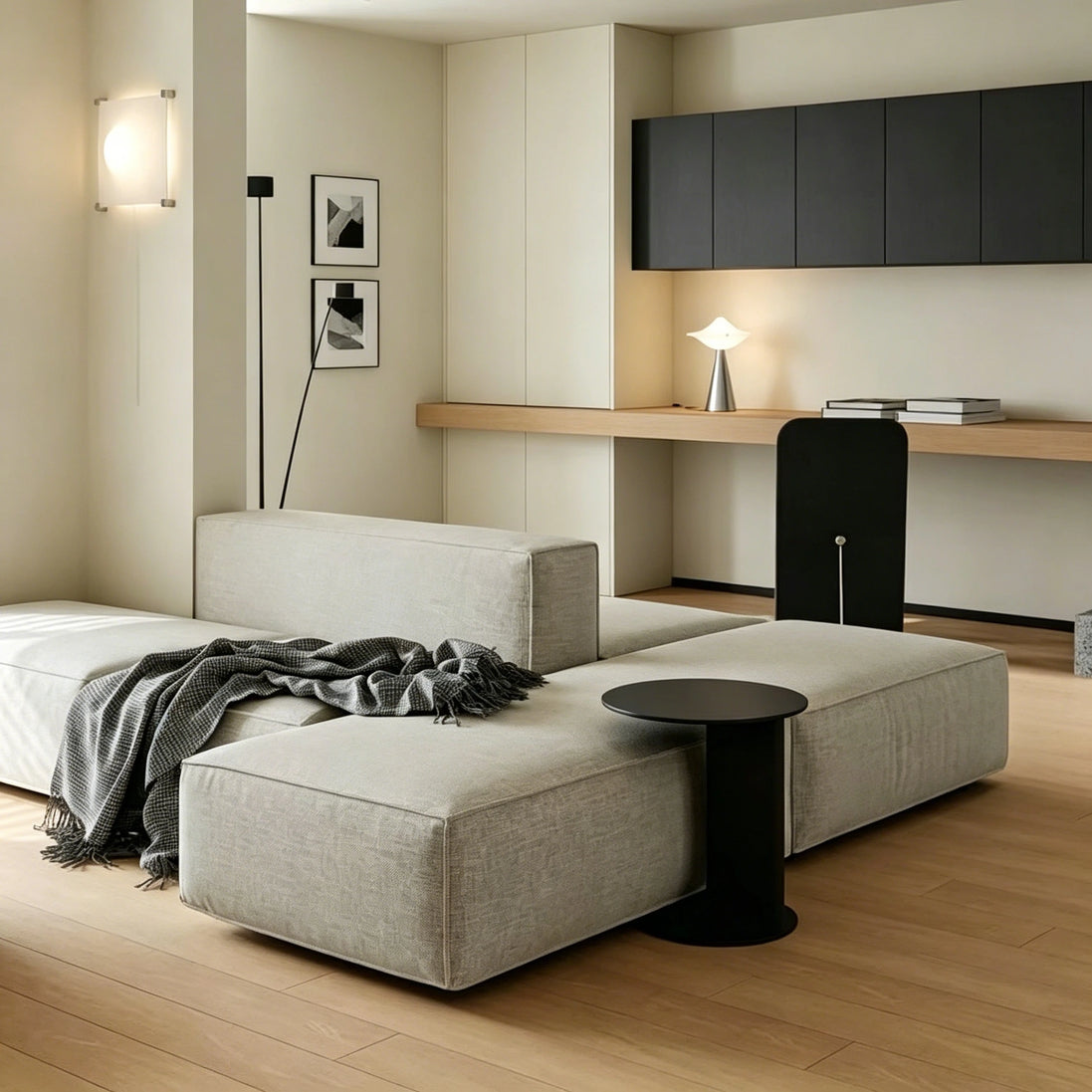 Puwabi LC535B Sculptural Black Ash Side Table | Contract Hospitality Furniture MOQ 30