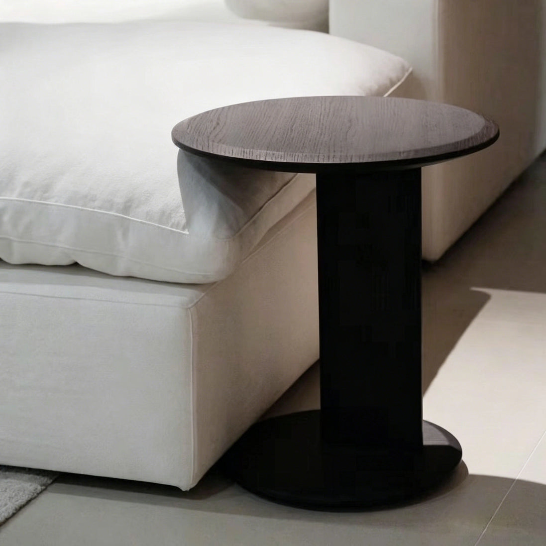 Puwabi LC535B Sculptural Black Ash Side Table | Contract Hospitality Furniture MOQ 30
